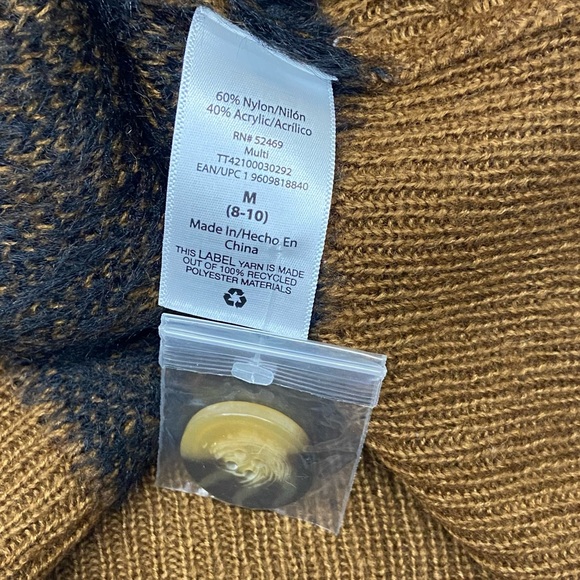 Time and Tru Fuzzy Zebra Print Eyelash Cardigan - Women’s M 8/10 NEW NWOT - Picture 7 of 10